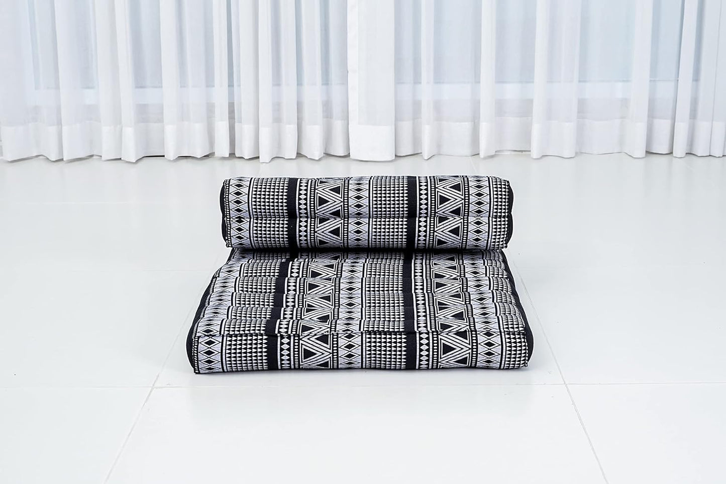 Leewadee Foldable Floor Mattress – 2 in 1 Floor Meditation Mat for Yoga and Relaxation, Seating Futon with Kapok