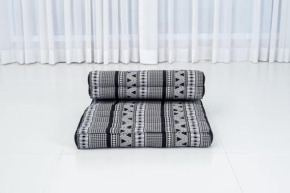 Leewadee Foldable Floor Mattress – 2 in 1 Floor Meditation Mat for Yoga and Relaxation, Seating Futon with Kapok