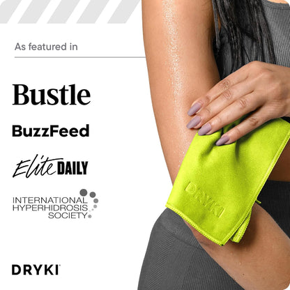 DRYKI Pocket-Sized Sweat Towels - The Original Sweat Absorbing Handkerchiefs - Quick-Dry Microfiber Sweat Rags for Face, Hands, & Body - Men & Women - Gym, Sports, and Work (Blue: 5 Pack)