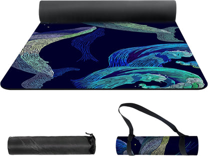 nuveti Yoga Mat Print Extra Thick TPE Non Slip Fitness Exercise Mat with Carrying Bag,72"x24" Extra Thick 6MM Exercise & Workout Mat for Yoga, Pilates Fitness and Floor Exercises - Colors A