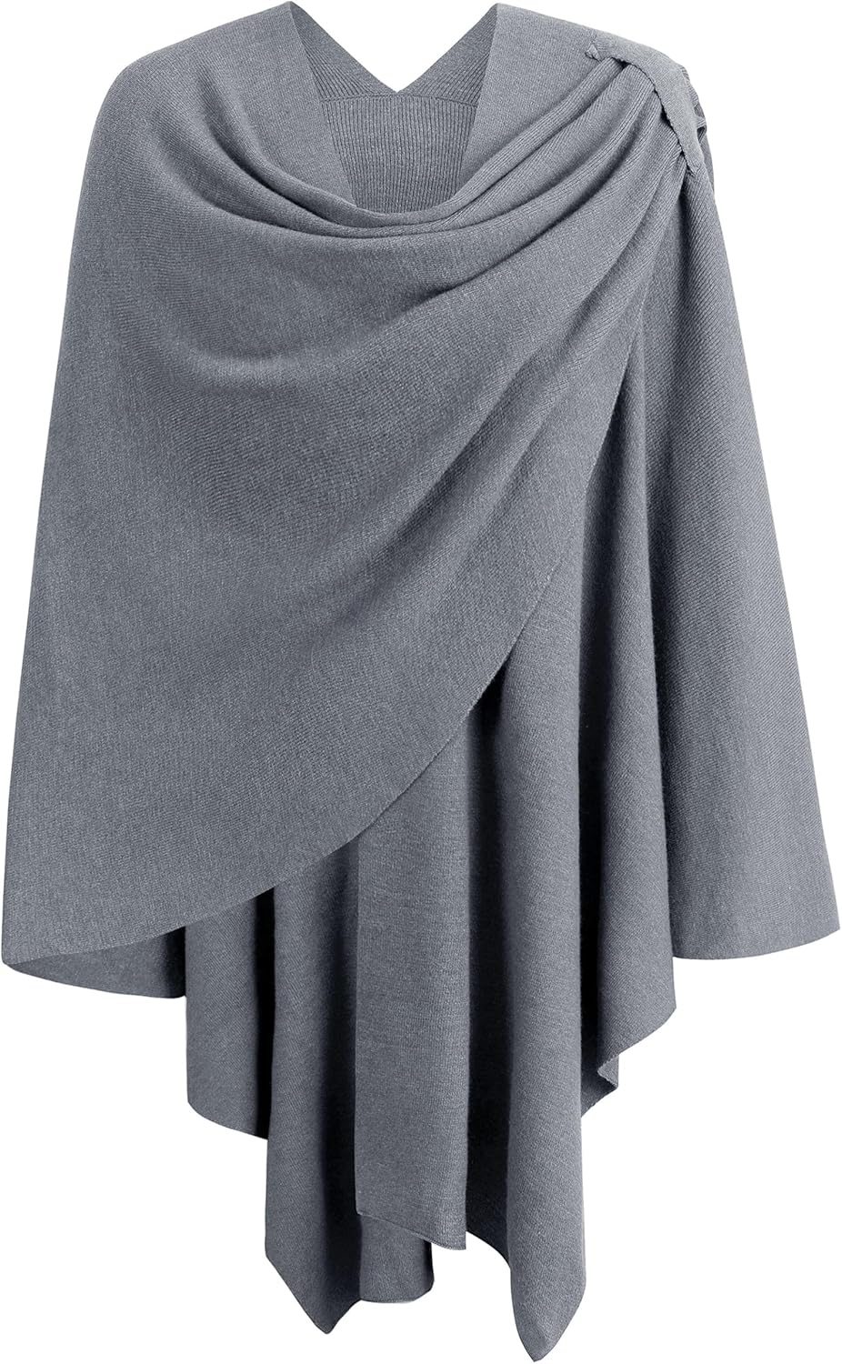 PULI Womens Large Cross Front Poncho Sweater Wrap Topper Knitted Elegant Shawls Cape for Fall Winter