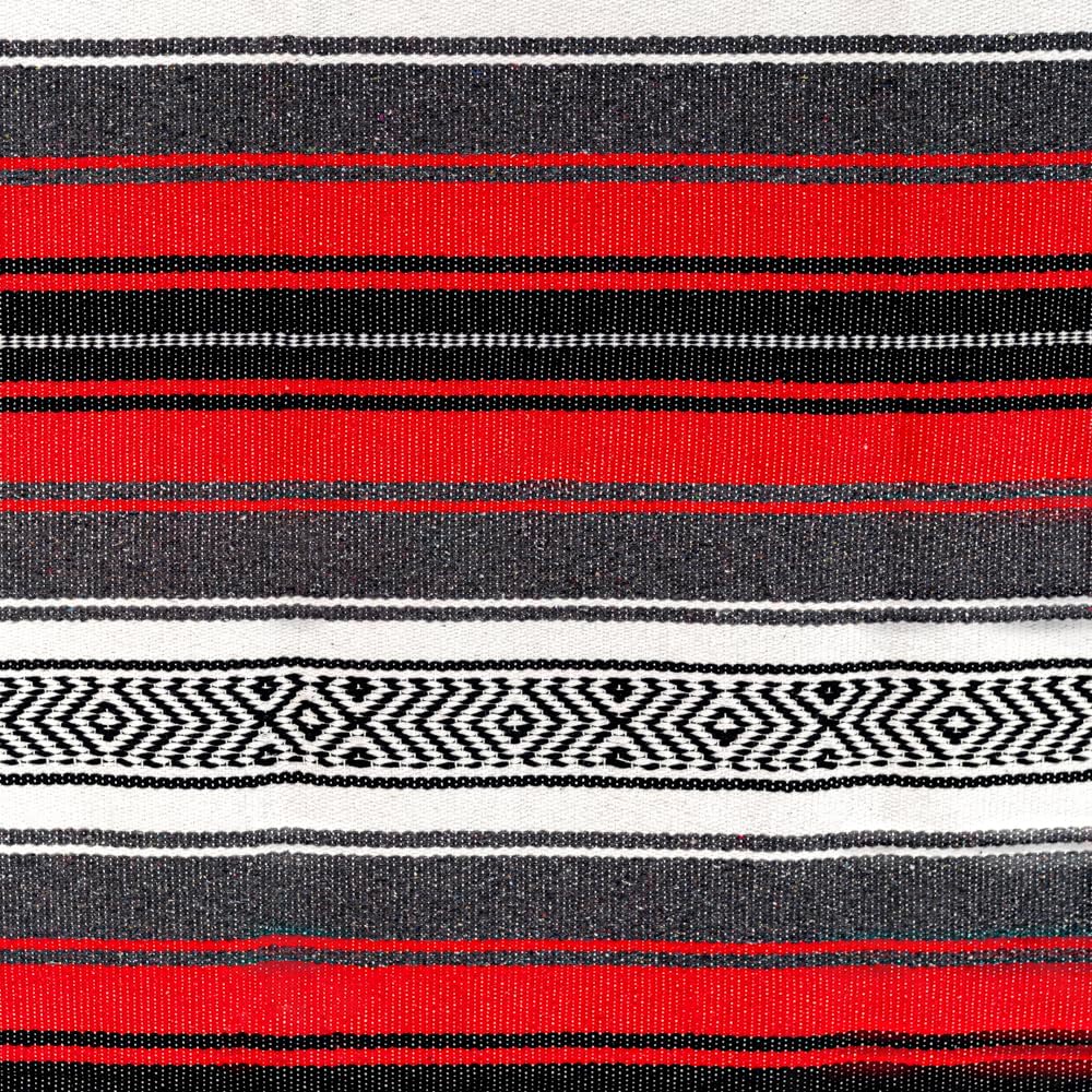 Airooglee 69" L x 51" W Large Mexican Blanket - Perfect as Yoga Outdoor Beach Serape Picnic Camping Woven Blanket, Boho Home Décor - Red
