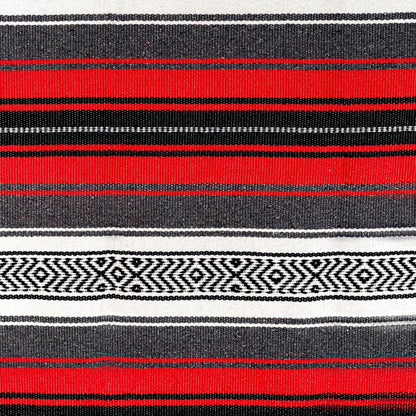Airooglee 69" L x 51" W Large Mexican Blanket - Perfect as Yoga Outdoor Beach Serape Picnic Camping Woven Blanket, Boho Home Décor - Red
