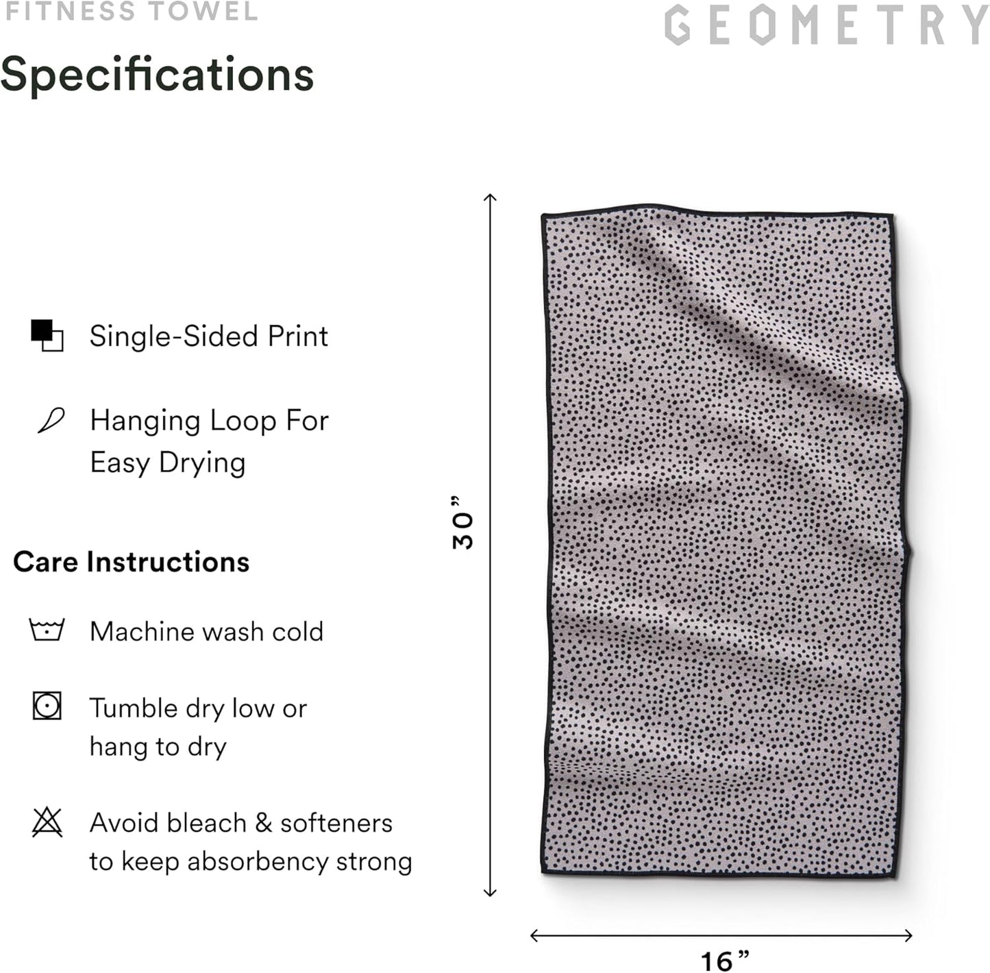 GEOMETRY Gym Towel for Working Out - Compact & Quick Dry, Super Absorbent Microfiber Sweat Towel - Premium Microfiber for Gym - Zig, 16" x 30", 1 Piece