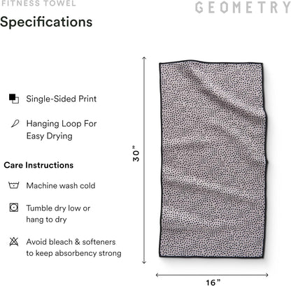 GEOMETRY Gym Towel for Working Out - Compact & Quick Dry, Super Absorbent Microfiber Sweat Towel - Premium Microfiber for Gym - Zig, 16" x 30", 1 Piece