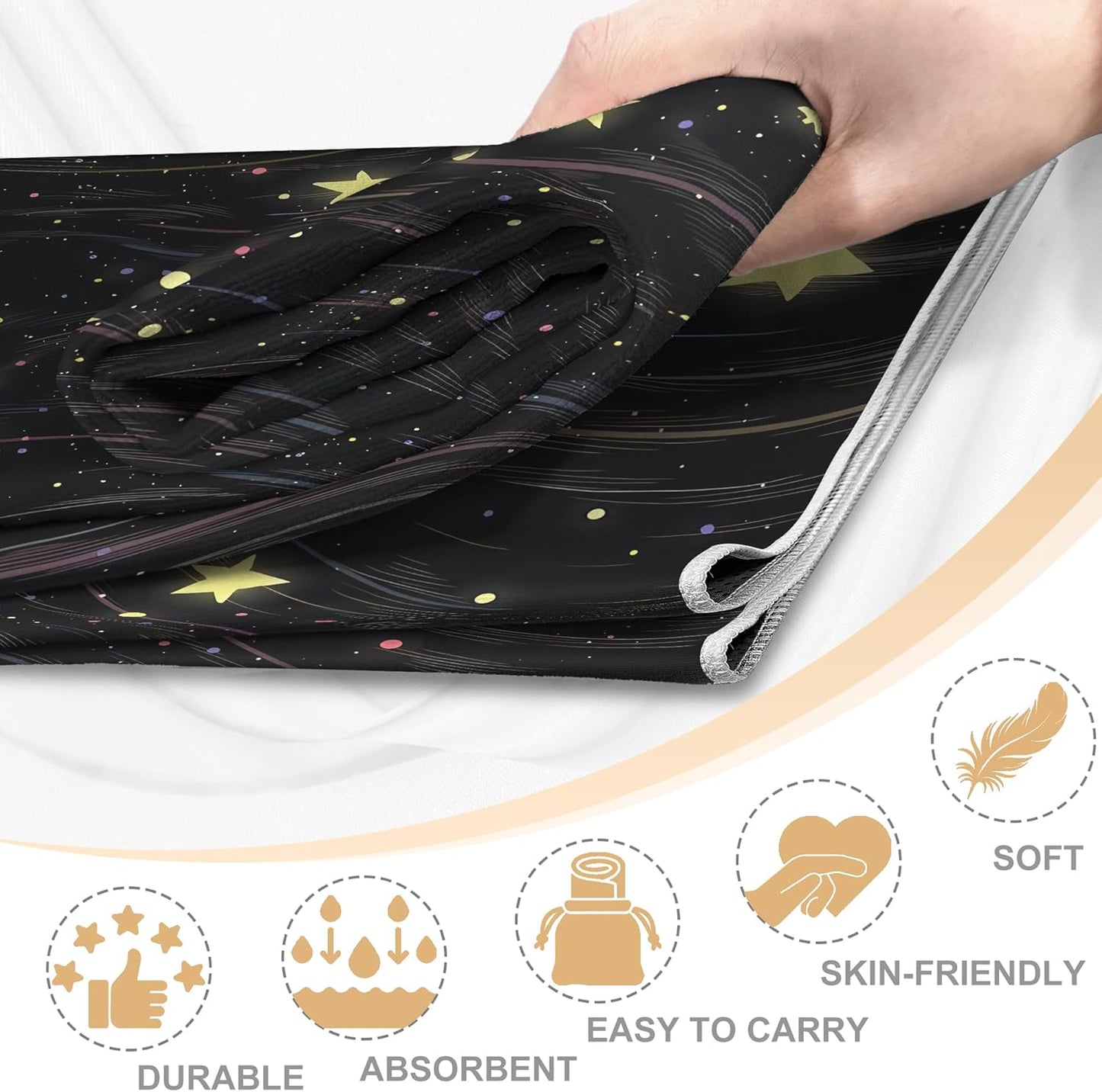 Yoga Mat Towel,Hot Yoga Towel High-Definition Pattern,Machine Washable with Ultra-Absorbent Yoga Towels for Hot Yoga Non Slip for Fitness,Exercise,Pilates,72 x 27 in,Pink and Green Gradient