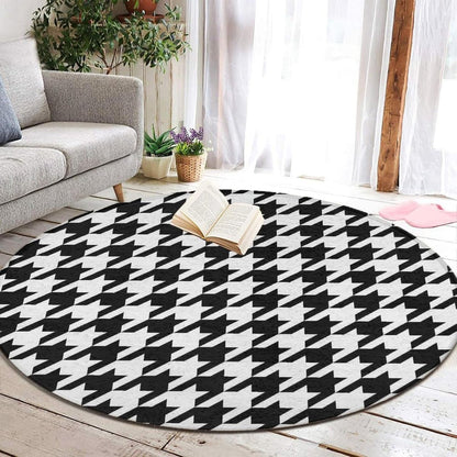Soft Round Yoga Carpet, Large Home Decor Mat, Non-Slip Machine Washable Kitchen Office Circle Rug Compatible with Cool Norse Viking Vegvisir Runic Compass