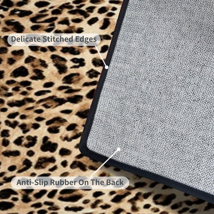 Runner Rug Washable 2x8 Leopard Print Seamless Leopard Skin Fashionable Cheetah Fur Non-Slip Hallway Area Rug Indoor Outdoor Home Decor for Entryway Bathroom Kitchen Carpet Yoga Floor Mat