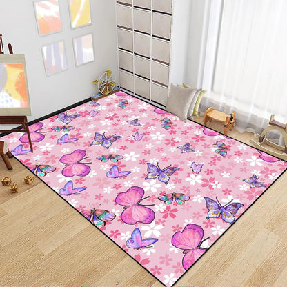 Black Girl Area Rug for Bedroom African Black Girls Floor Rugs for Living Room Playroom Cartoon Art Home Decor Soft Yoga Mats for Women Afro Purple 47" x 31" (2.7 x 3 Feet)