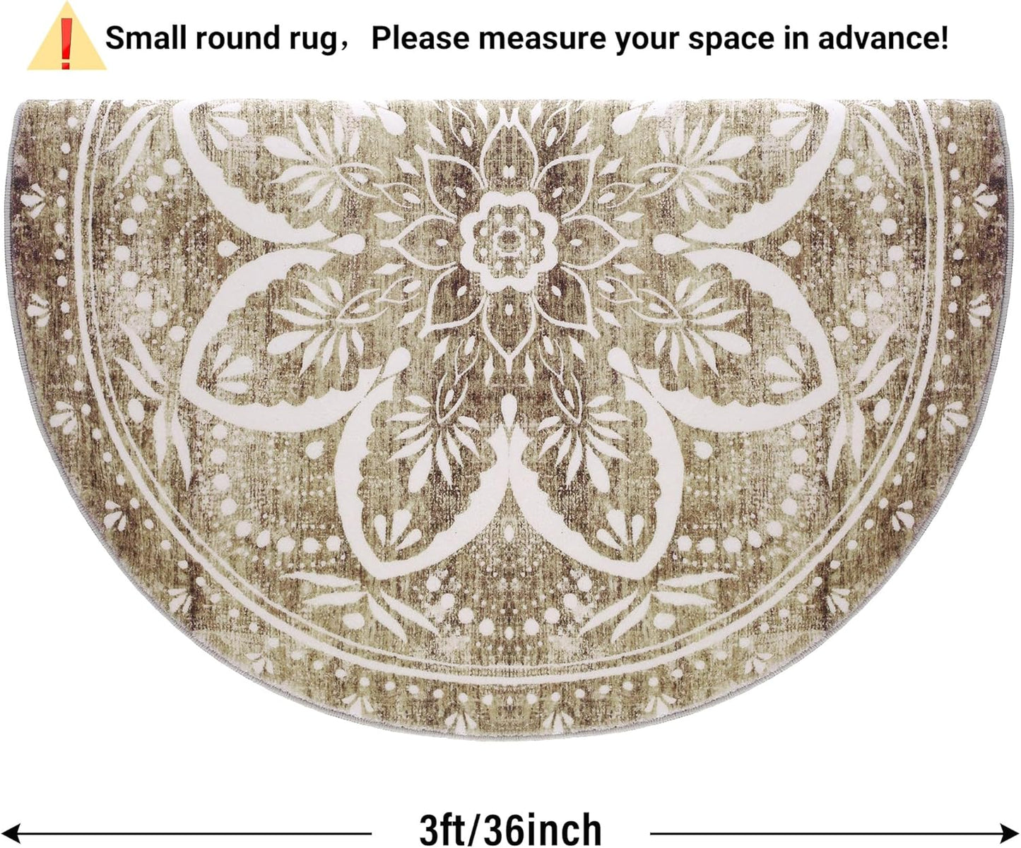 Carvapet 4ft Washable Round Rugs, Modern Abstract Circle Rug, Non Slip Rubber Backing Foldable Low Pile Carpet for Living Room Bedroom, 4ft Red/Orange Rug