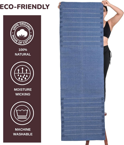 Sivi Herbal Organic Cotton Yoga Mat - Eco-Friendly Hand-Woven Non-Slip Rug - Thick & Comfortable (24”x72”x5mm) for Home Fitness & Yoga