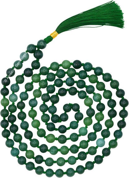 Amazing Gemstone 108 Beads Handmade Mala (Knotted, Rudraksha) - Colors A