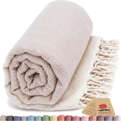 Bazaar Anatolia Turkish Beach Towel – 100% Cotton, Quick Dry, Lightweight and Sand Free – Perfect for Bathroom, Travel, Yoga, Camping, Oversized 71x39 inches - Diamond Black - Colors C
