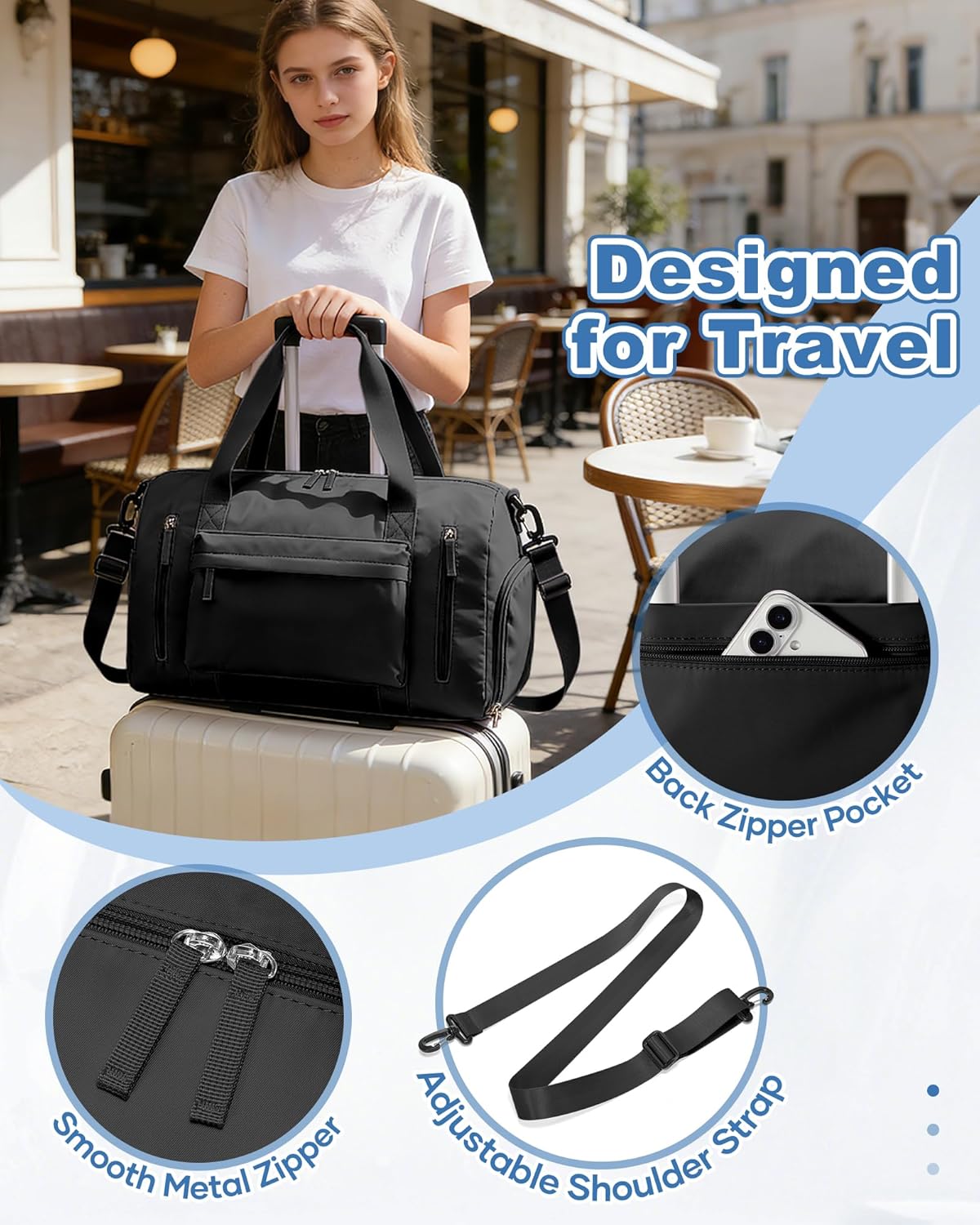 Gym Bag Womens Mens with Shoes Compartment and Wet Pocket Travel Duffel Bag for Women for Plane Sport Gym Tote Bags Swimming Yoga Waterproof Weekend Overnight Carry on Bag Hospital Holdalls - Colors B