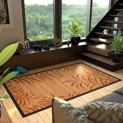 Red Lantern Bamboo Rug - Little Leaf - 4' x 6'