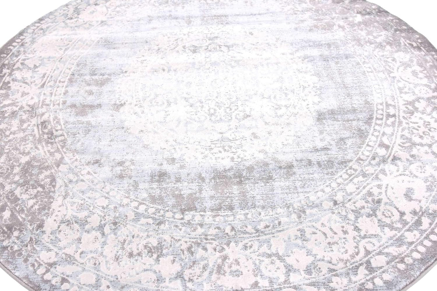 Unique Loom New Classical Collection Area Rug - Olwen (4'Round, Purple/ Gray)