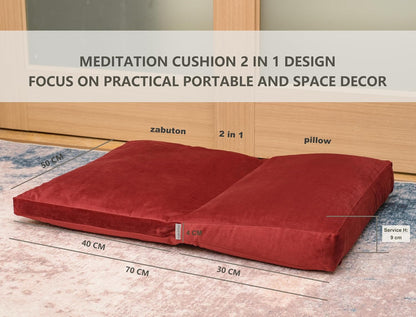 Meditation Cushion,Velvet Meditation Pillow and Zabuton 2-in-1 Portable Design(50 * 70CM). (Dark Gray, Service H：9cm)
