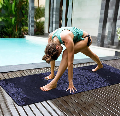 nuveti Yoga Mat Print Extra Thick TPE Non Slip Fitness Exercise Mat with Carrying Bag,72"x24" Extra Thick 6MM Exercise & Workout Mat for Yoga, Pilates Fitness and Floor Exercises - Colors B