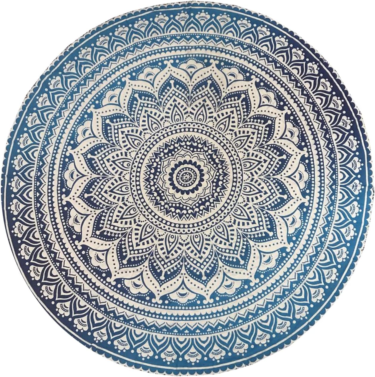 raajsee Purple Round Beach Tapestry Hippie/Boho Beach Blanket Mandala/Indian Cotton Throw - Round Tablecloth/Home Decor/Indie Rug Yoga Mat Meditation Picnic Rugs 127 CM / 50 INCHE Circle