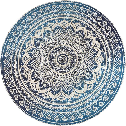 raajsee Purple Round Beach Tapestry Hippie/Boho Beach Blanket Mandala/Indian Cotton Throw - Round Tablecloth/Home Decor/Indie Rug Yoga Mat Meditation Picnic Rugs 127 CM / 50 INCHE Circle
