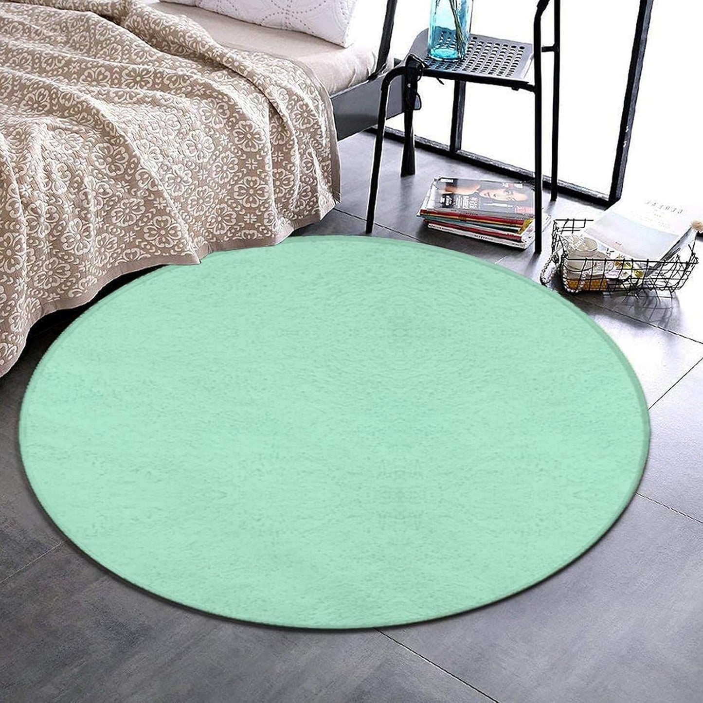 Room Sofa Yoga Soft Round Carpet, Modern Round Area Rug, Non Slip Machine Washable Kitchen Office Circle Rug Purple, 36inch