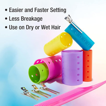 Conair Foam Hair Rollers -Heatless curls - Foam Rollers - Hair Rollers - Loose Hair Curlers in Assorted Sizes - 8 Count w/storage case