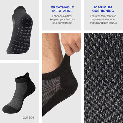 COOLMATE Mens Grip Socks Men Non Slip Size 6-10-13-14, Non Slip Pilates Yoga Socks for Men with Grips, Gifts for Men