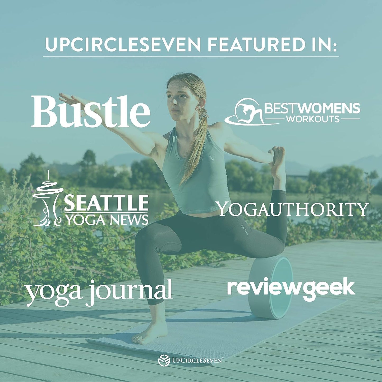 UpCircleSeven Yoga Wheel Set - Strongest & Most Comfortable Yoga Prop Wheel, 3 Pack for Back Pain and Stretching (12, 10, 6 inch)