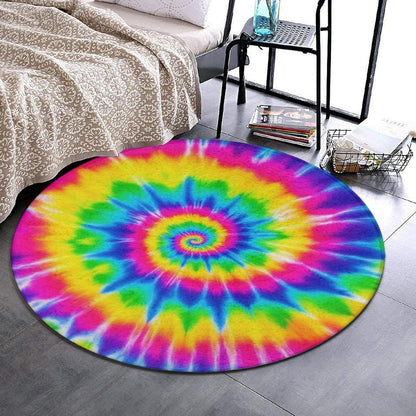 Soft Round Yoga Carpet, Office Chair Decor Round Mat for Carpet and Hardwood Floors Purple Butterfly