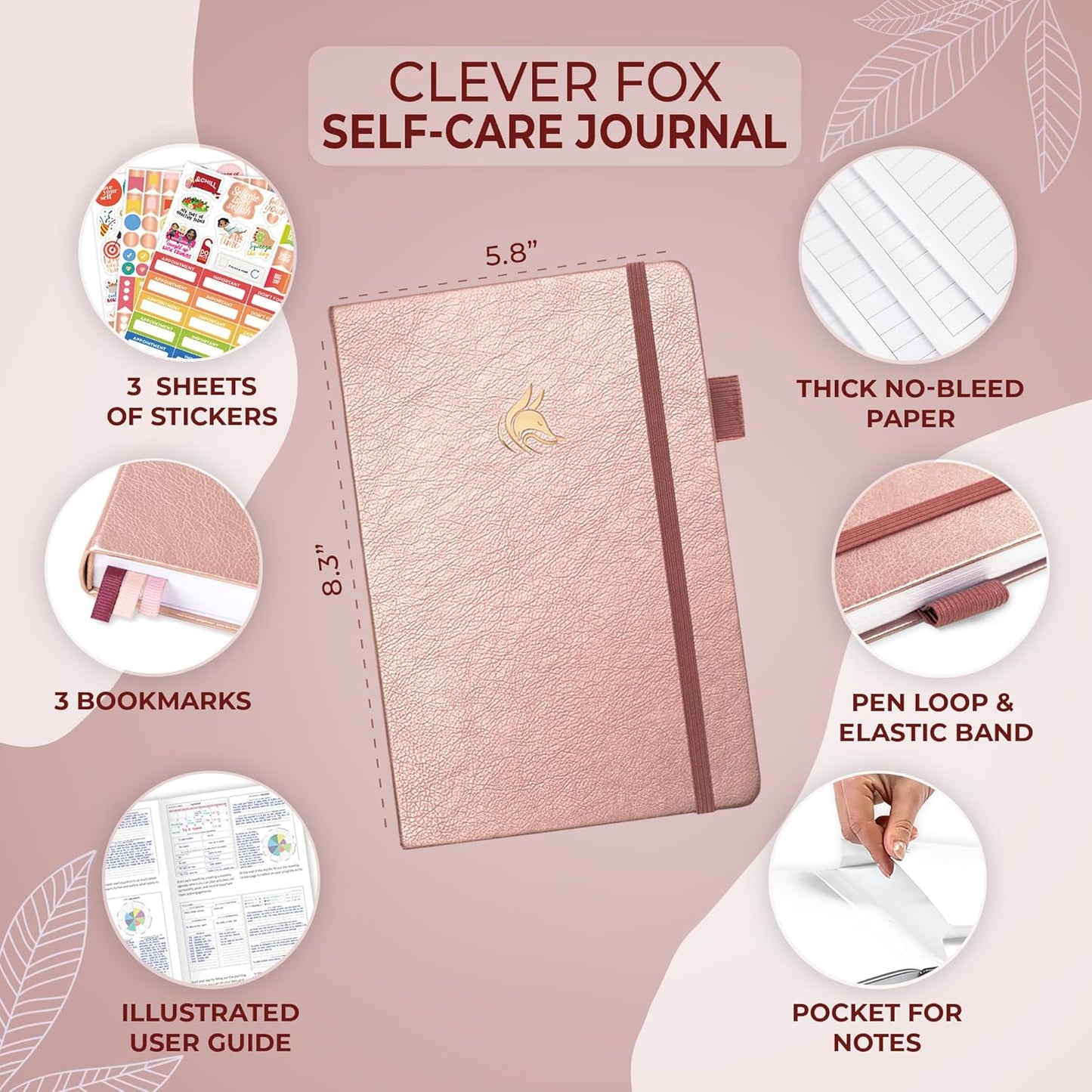 Clever Fox Self-Care Journal – Daily Reflection Notebook – Mental Health & Personal Development Planner, Meditation & Mood Log, A5 (Turquoise)