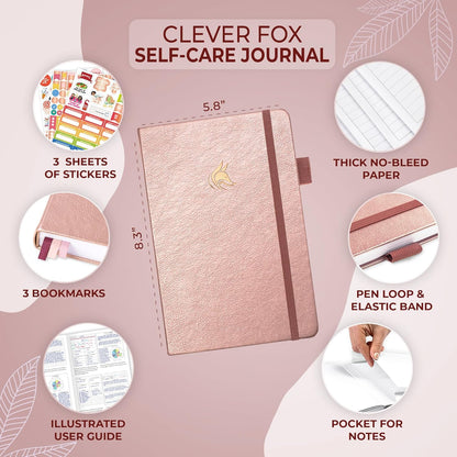 Clever Fox Self-Care Journal – Daily Reflection Notebook – Mental Health & Personal Development Planner, Meditation & Mood Log, A5 (Turquoise)