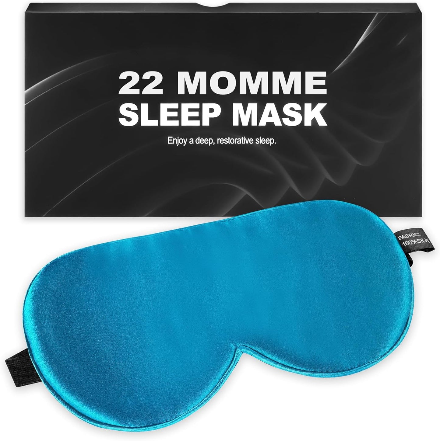 Sleep Mask, Silk Eye Mask for Sleeping with Adjustable Strap, Satin Blackout Sleeping Eye Mask for Men&Women, Comfortable Blindfold Eyeshade for Night Sleep(Black)