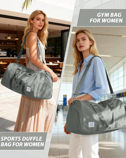 Gym Bag Womens Mens with Shoes Compartment and Wet Pocket Travel Duffel Bag for Women for Plane Sport Gym Tote Bags Swimming Yoga Waterproof Weekend Overnight Carry on Bag Hospital Holdalls - Colors A