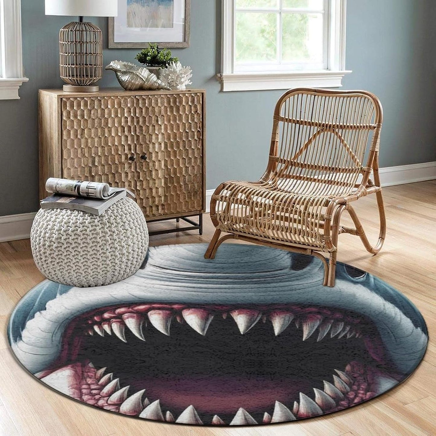 Soft Round Yoga Carpet, Office Chair Decor Round Mat for Carpet and Hardwood Floors Purple Butterfly