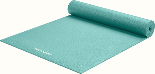 Retrospec Pismo Yoga Mat w/Nylon Strap for Men & Women - Non Slip Exercise Mat for Yoga, Pilates, Stretching, Floor & Fitness Workouts, .5mm Thick, Easy to Clean