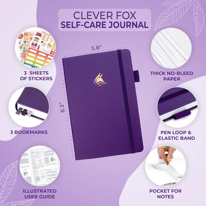 Clever Fox Self-Care Journal – Daily Reflection Notebook – Mental Health & Personal Development Planner, Meditation & Mood Log, A5 (Turquoise)