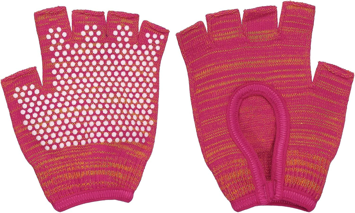 Yoga Gloves, Non Slip Fingerless Pilates Gloves Breathable Exercise Workout Mittens