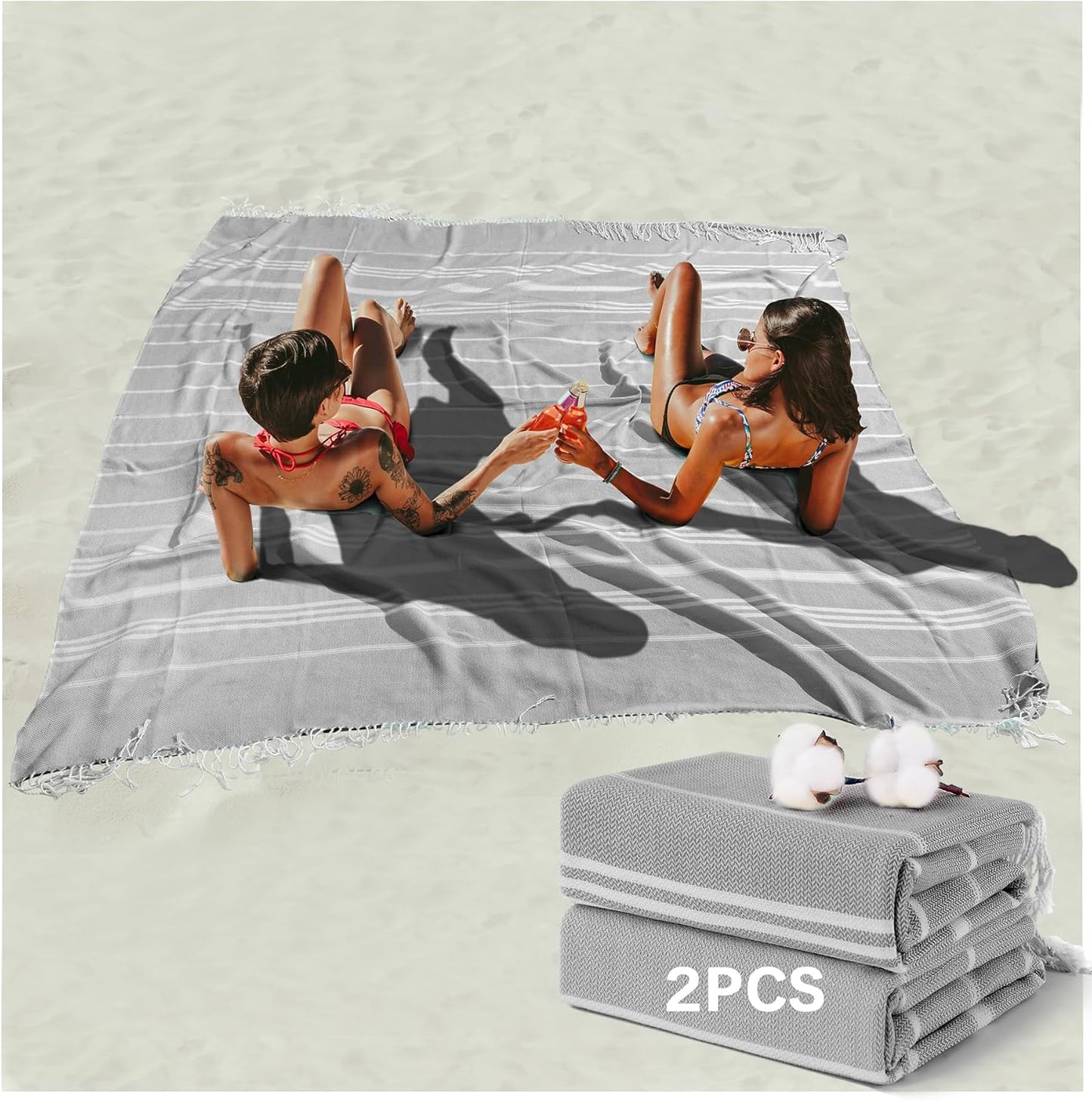 Antfuny Turkish Beach Towels Vacation Essentials Quick Dry Sand Free Oversized Bath Pool Swim Towel Extra Large XL Blanket Adult Travel Cruise Accessories Must Haves Clearance Stuff Necessities - Colors C