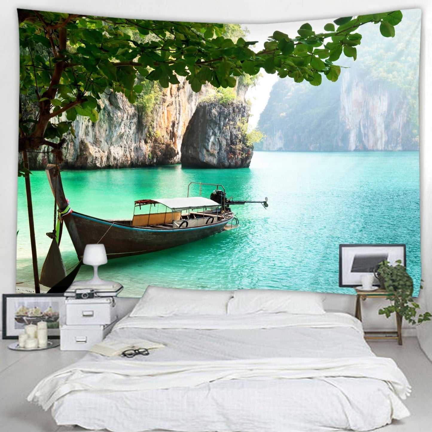 LYFANS Wooden Bridge Water Printing Fabric Tapestry Decorative Wall Art Tablecloth Bed Cover Picnic Carpet Beach Towel Bedroom Dormitory Living Room Multi functional Tapestry 79 x 59 inches