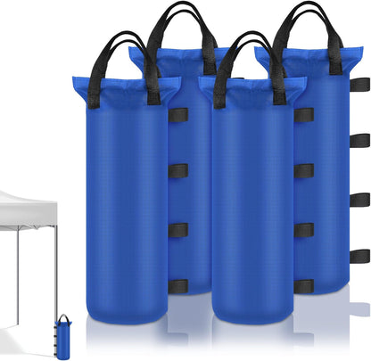 4 Sand Bags for Weight, Heavy Duty Sandbags for Canopy Legs, Extra Large Pop Up Tent Weights, Canopy Weight Bags for Gazebo, Outdoor Sun Shelter, Umbrella - Black, 6"×20", Without Sand