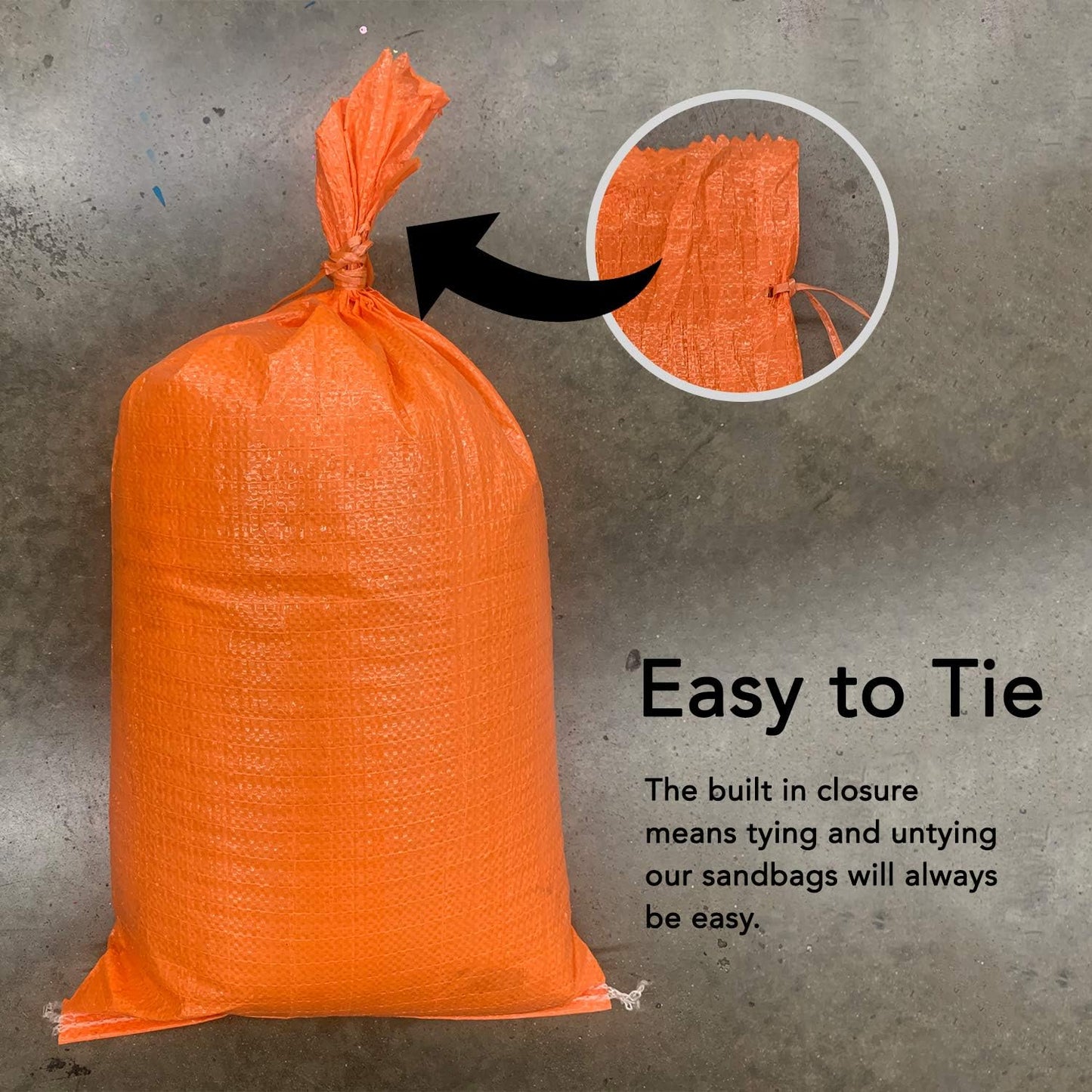 AK TRADING CO. 14" x 26" Poly Sandbags W/UV Protection & Built-in Ties - Flood Water Barrier - Tent Sandbags - Orange