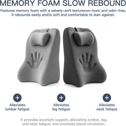 Back Wedge Pillow for Sofa — Reading Wedge Pillow, Lumbar Support Pillow for Couch, Reading, Gentle Support for Yoga, Relaxing & Nighttime Rest | Acid Reflux & Back Discomfort (Light Gray)