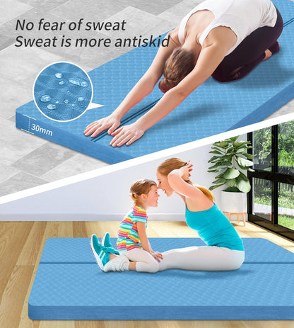 nuveti Large Exercise Mat - 15mm/20mm/30mm Thick Yoga Mat | Workout Mat for Fitness, Yoga, Pilates, Stretching & Floor Exercises for Women & Men with Free Carrying Bag