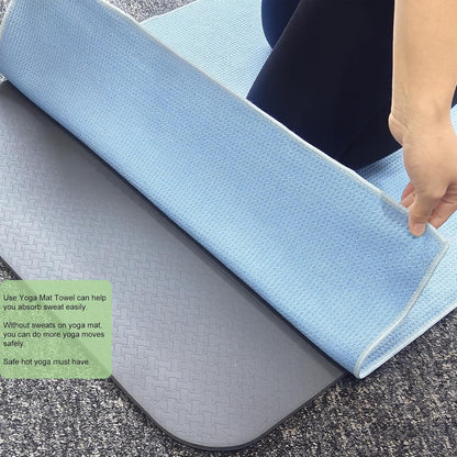 Yoga Mat Towel Non Slip for Hot Yoga, with a Sweat Towel, Anti-Slip Silicone Grip Dot, Waffle Fiber 400GSM,72'' x 25'' Mat Size,Grippy Yoga Mat Towel, Soft Absorbent for Hot Exercise,Bikram,Pilates