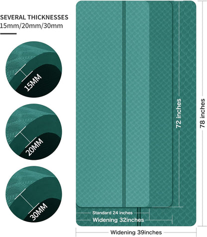 nuveti Large Exercise Mat - 15mm/20mm/30mm Thick Yoga Mat | Workout Mat for Fitness, Yoga, Pilates, Stretching & Floor Exercises for Women & Men with Free Carrying Bag
