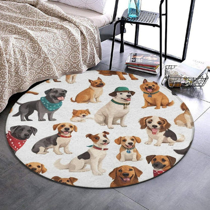 Large Home Decor Mat, Soft Round Yoga Carpet, Non Slip Machine Washable Home Office Circle Rug Gothic Witchy Sun Moon Mushroom Moth