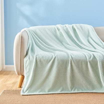 NEWCOSPLAY Super Soft Throw Blanket Light Purple Premium Silky Flannel Fleece Leaves Pattern Lightweight Bed Blanket All Season Use (Light Purple, Throw(50"x60")) - Colors B