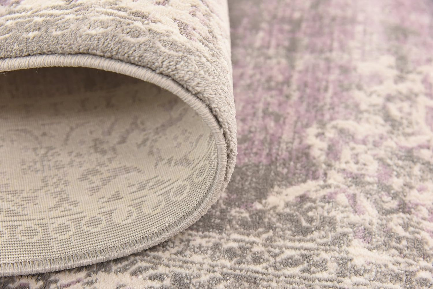 Unique Loom New Classical Collection Area Rug - Olwen (4'Round, Purple/ Gray)
