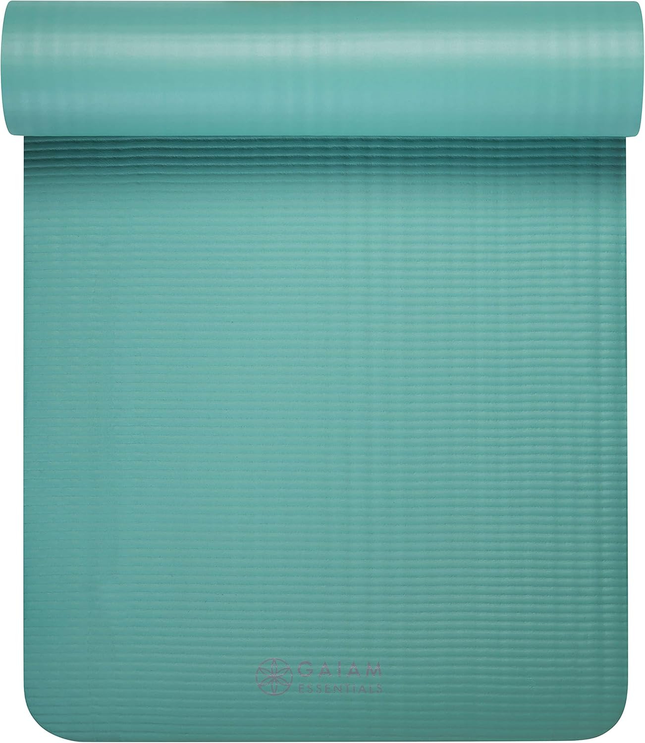Gaiam Essentials 2/5" Thick (10mm) Yoga & Pilates, Fitness & Exercise Mat with Easy-Cinch Carrier Strap Cusion Support For Fitness and Gym Workouts