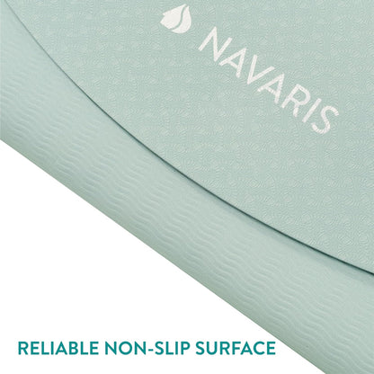 Navaris Round Yoga Mat - 47" Diameter Circular Exercise Mat 1/4" Thick - Non-Slip Mat for Cardio, Workout, Fitness, Tai Chi, Meditation - Size Small